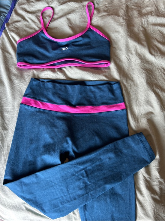 Fleo Pants - FLEO Marching Set Navy and Hot Pink High-Waist Leggings